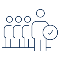 icon with line of people standing